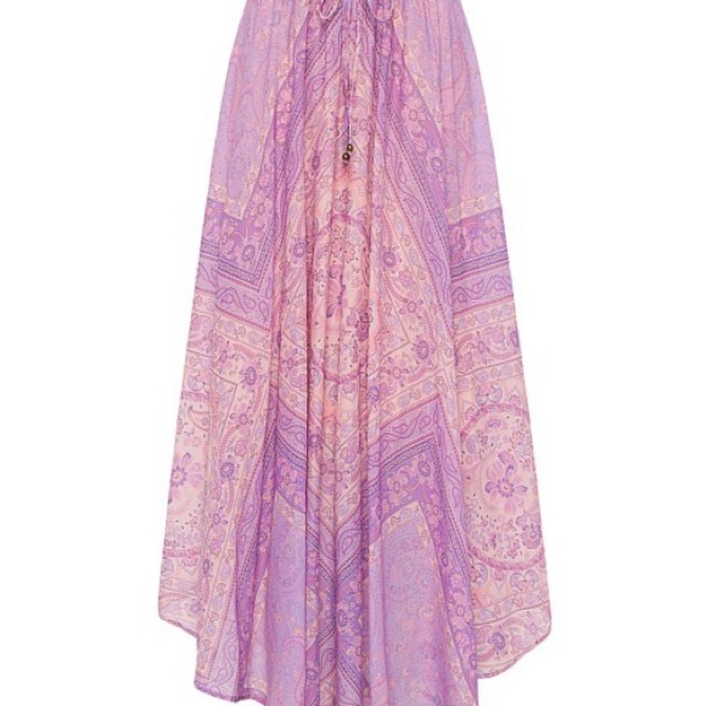 NWT Spell age of Aquarius Farrah half moon maxi skirt